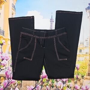 Poleci Black Trousers with Pink Accents Size 6